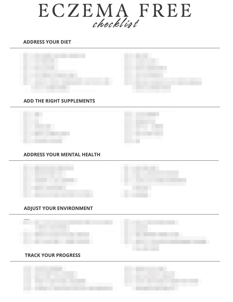 The Eczema Checklist